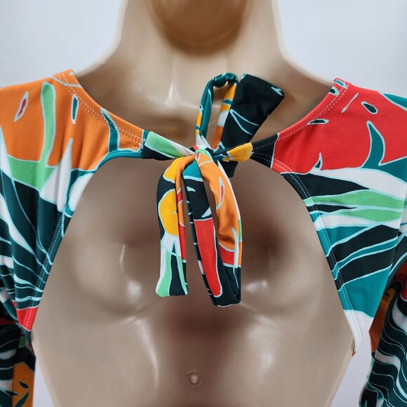 Vince Camuto Size 8 Womens Floral Long Sleeve One Piece Swimsuit NWT $134 - Picture 10 of 11